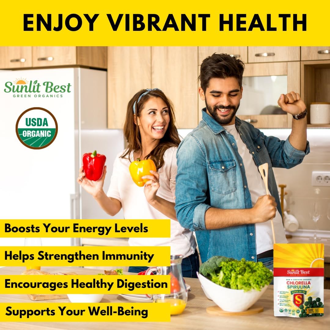 Super 50/50 Organic Chlorella & Spirulina Tablets
