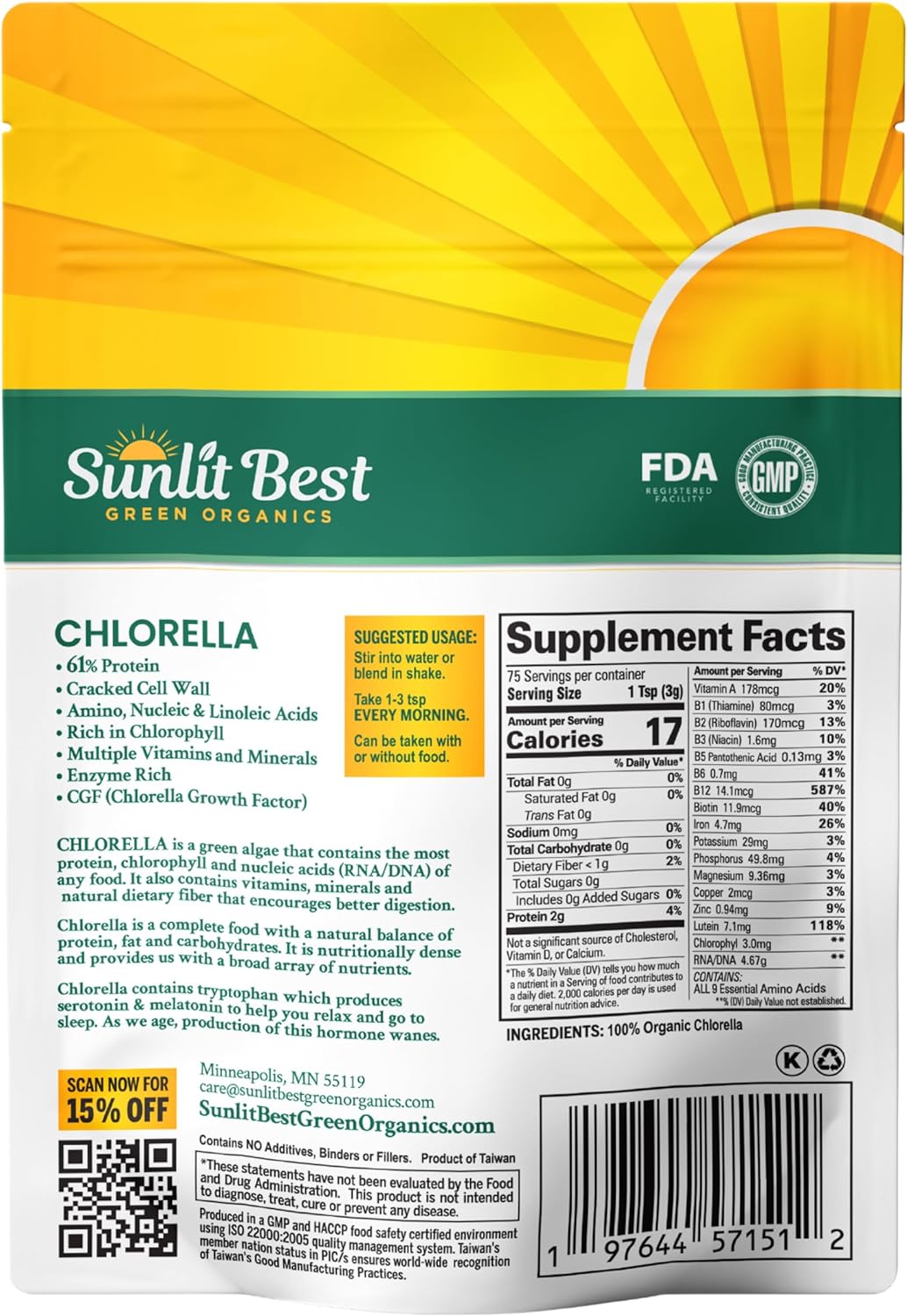 Organic Chlorella Powder Description 