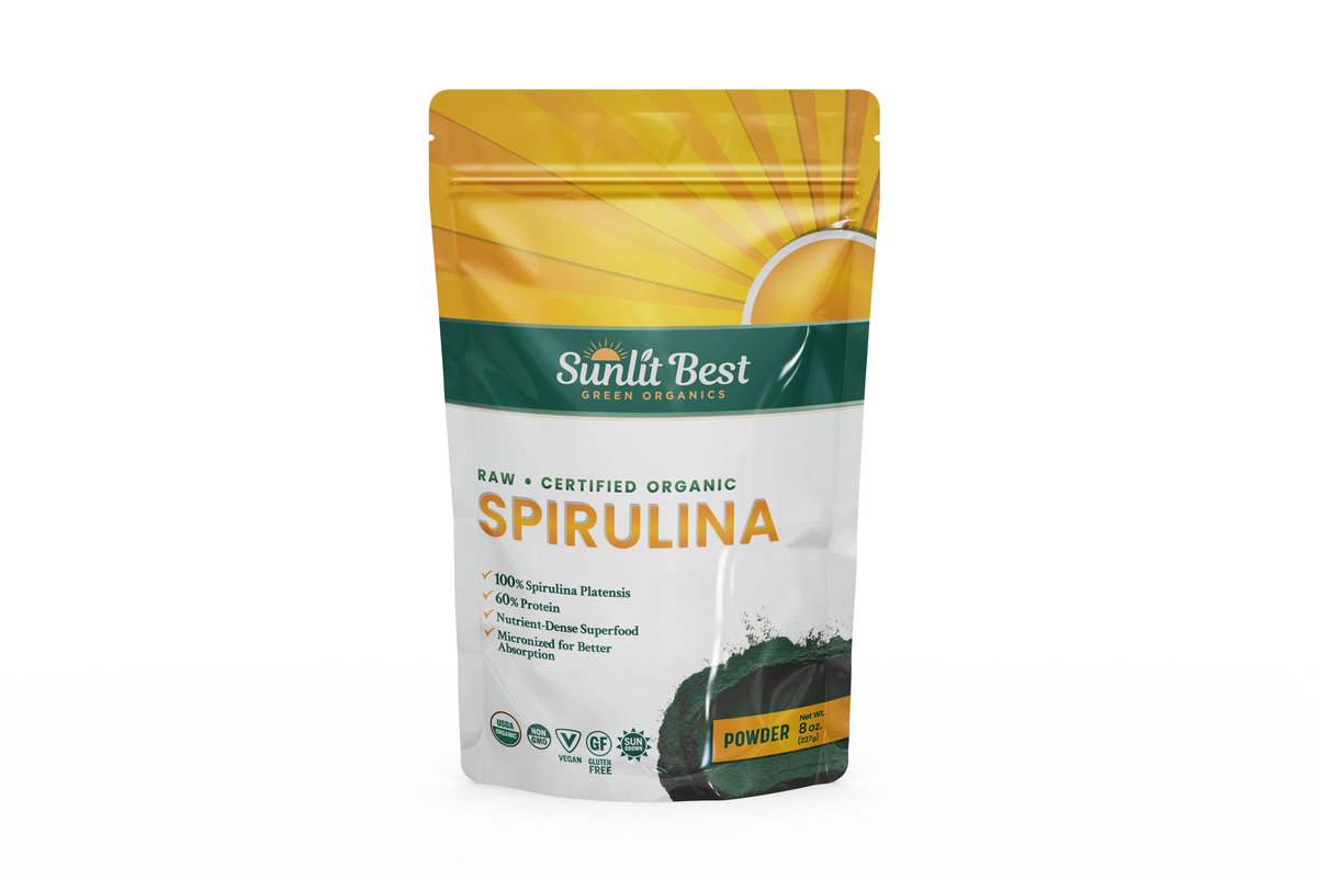 Sunlit Best Green Organic Spirulina 8 Oz Powder