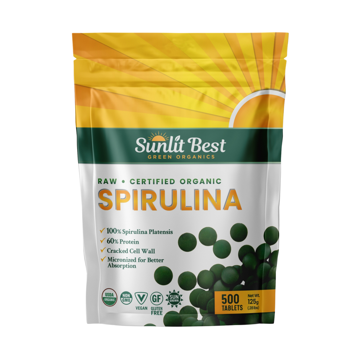 Sunlit Spirulina - 500 Tablets